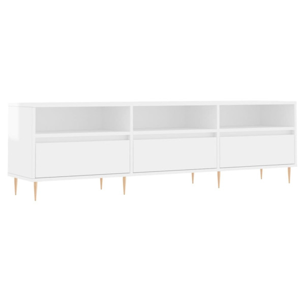 Szafka Pod Telewizor Szafka RTV Komoda Biały Połysk 150x30x44,5 cm 762006