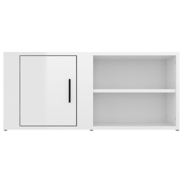 Szafka Pod Telewizor Szafka RTV Komoda Biały Połysk 80x31,5x36 cm 762153