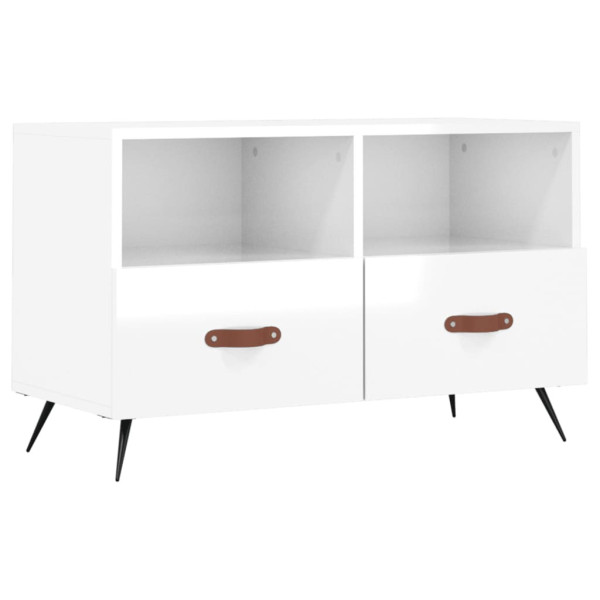 Szafka Pod Telewizor Szafka RTV Komoda Biały Połysk 80x36x50 cm 762264