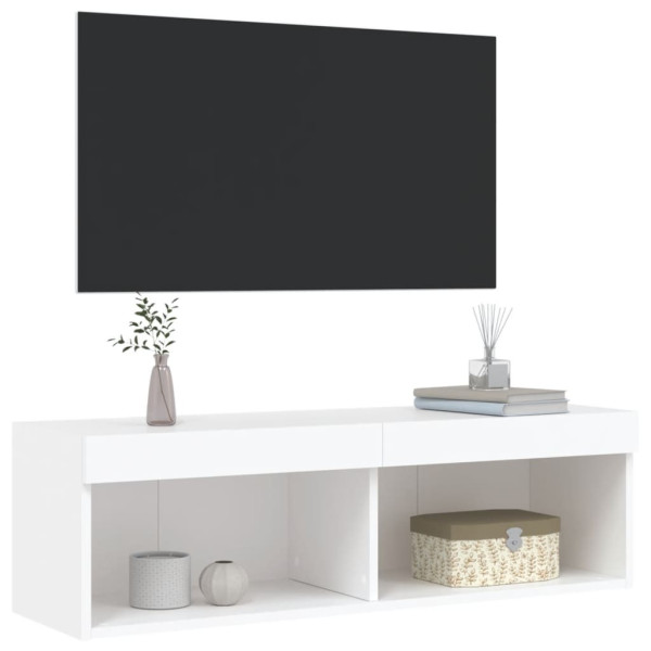 Szafka Pod Telewizor Szafka RTV Komoda Pod Telewizor Biała LED 100x30x30 cm 772925