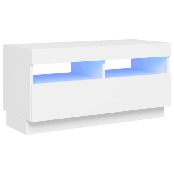 Szafka Pod Telewizor Szafka RTV Komoda Pod Telewizor Biała LED 80x35x40 cm 762136