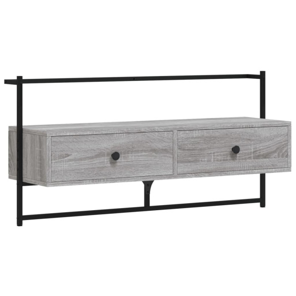 Szafka Pod Telewizor Szafka RTV Stolik Półka Szara 100.5x30x51 cm 763574