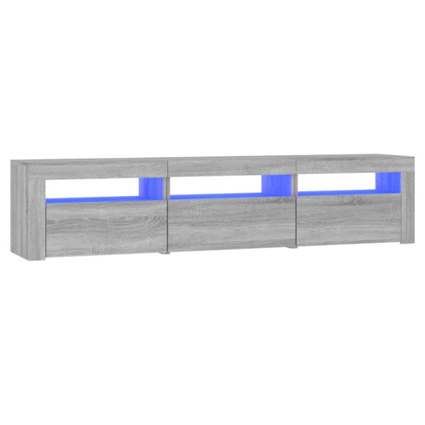 Szafka Pod Telewizor Szafka RTV Stolik Półka Szara LED 180x35x40 cm 766357