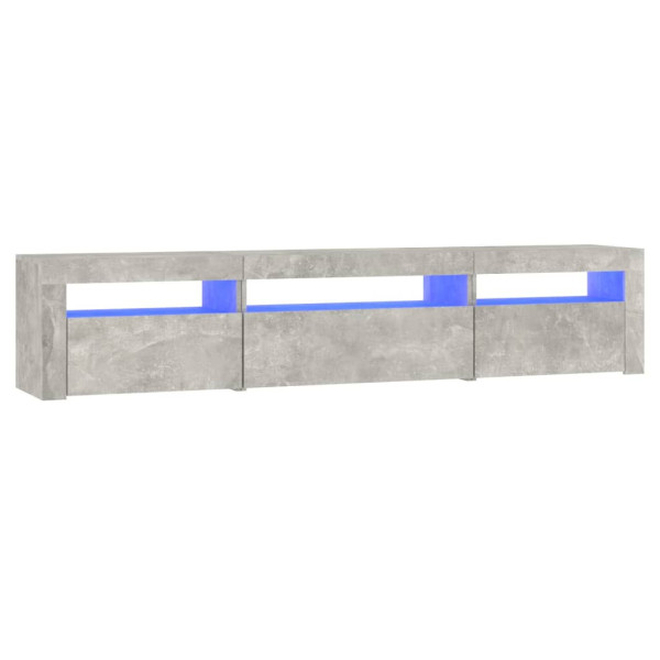 Szafka Pod Telewizor Szafka RTV Stolik Półka Szara LED 195x35x40 cm 766360