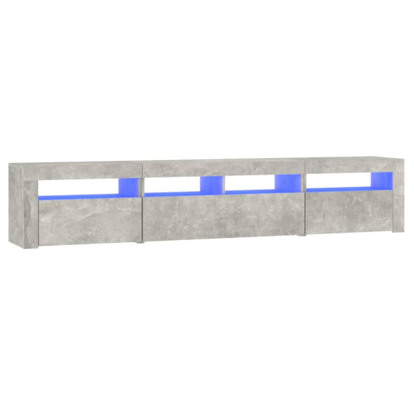 Szafka Pod Telewizor Szafka RTV Stolik Półka Szara LED 210x35x40 cm 766365