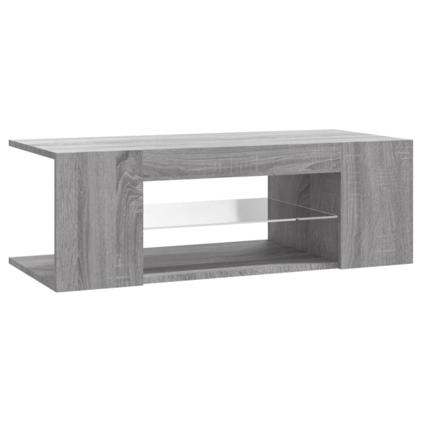 Szafka Pod Telewizor Szafka RTV Stolik Półka Szara LED 90x39x30 cm 763502