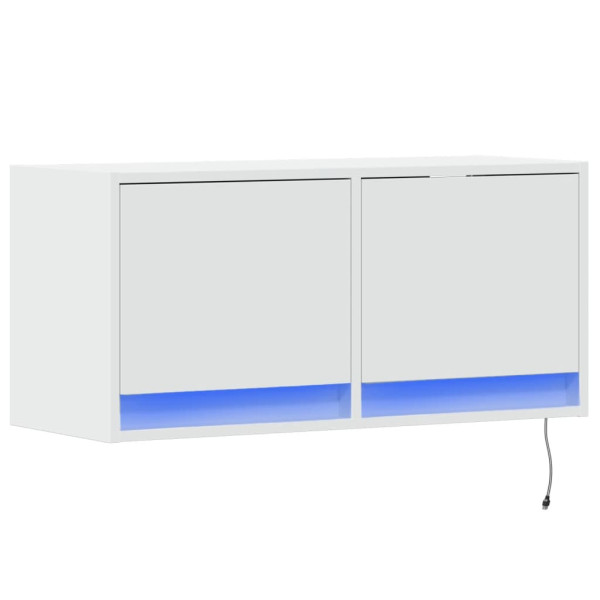Szafka Pod Telewizor Wisząca Biały Stolik Półka Szafka RTV LED 80x31x35 cm 867761