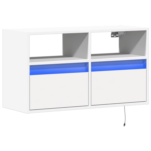 Szafka Pod Telewizor Wisząca Biały Stolik Półka Szafka RTV LED 80x31x45 cm 867523