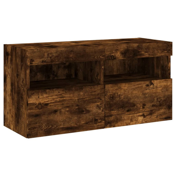 Szafka Pod Telewizor Wisząca Szafka RTV Stolik Brązowa LED 80x30x40 cm 762742