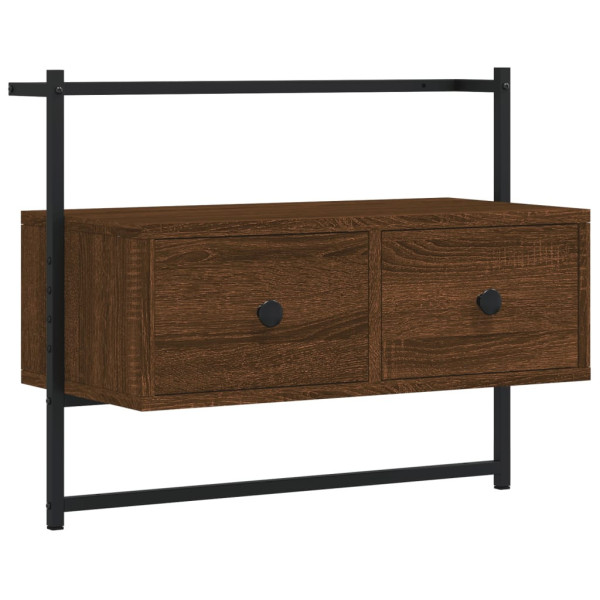 Szafka Pod Telewizor Wisząca Szafka RTV Stolik Półka Brązowa 60.5x30x51 cm 763454