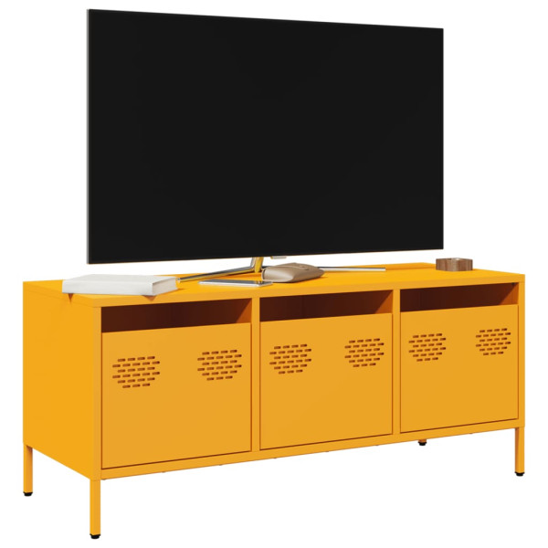 Szafka Pod Telewizor Żółta Półka Szafka RTV Stalowa 101.5x39x43.5 cm 867595