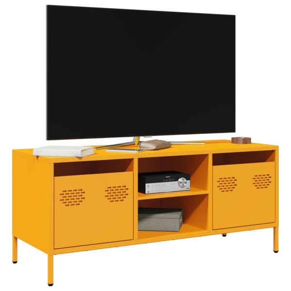 Szafka Pod Telewizor Żółta Półka Szafka RTV Stalowa 101.5x39x43.5 cm 867573