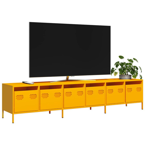 Szafka Pod Telewizor Żółta Półka Szafka RTV Stalowa 202x39x43.5 cm 867470