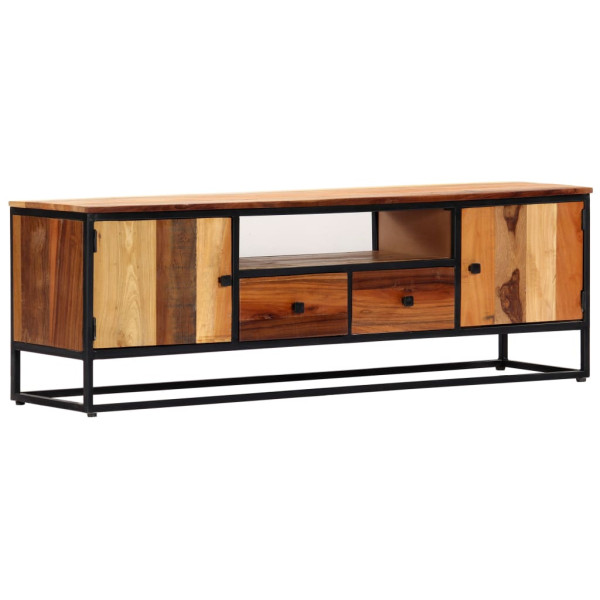 Szafka pod TV, 120x30x40 cm, lite drewno odzyskane i stal 383439