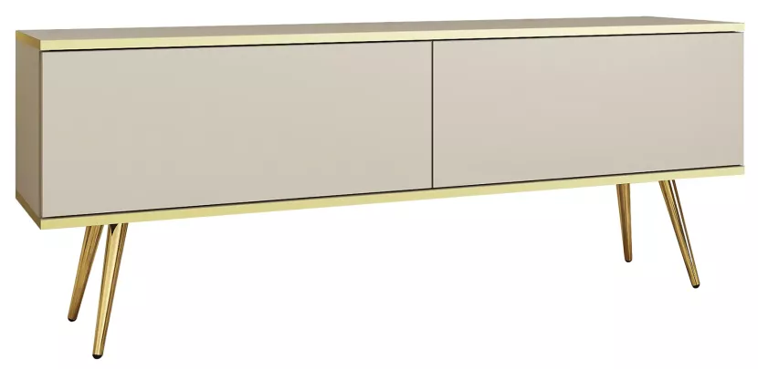Szafka pod TV beż piaskowy + złoty - Xyren 692491