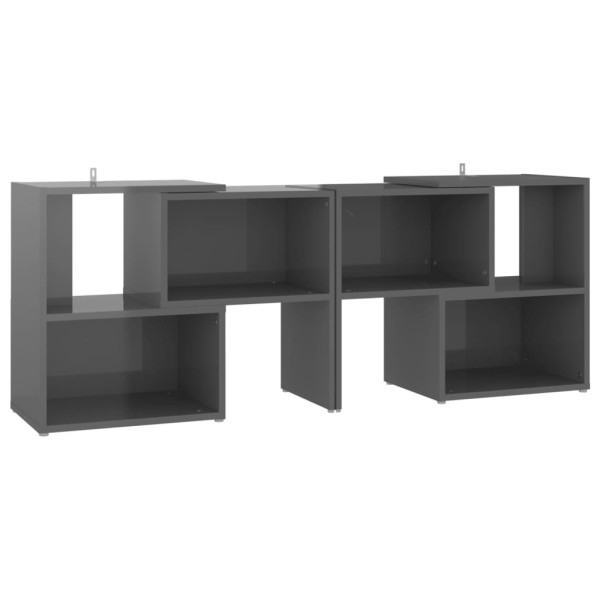 Szafka pod TV szara na wysoki połysk 104x30x52 cm 867661