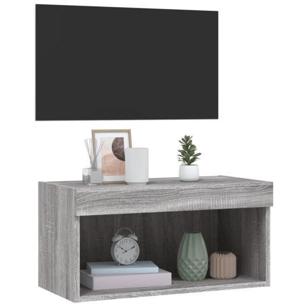 Szafka pod TV z LED kolor szary dąb sonoma 60x30x30 cm 765058