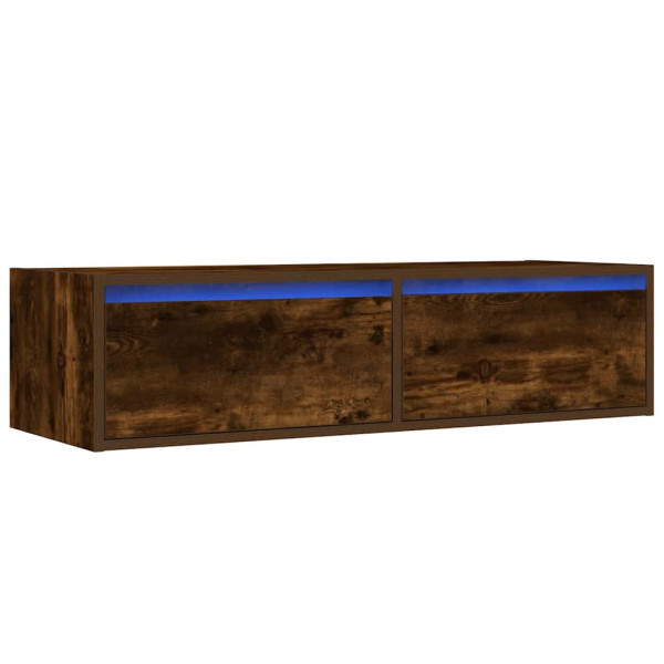 Szafka pod TV z LED przydymiony dąb 100x35.5x25 cm 866604