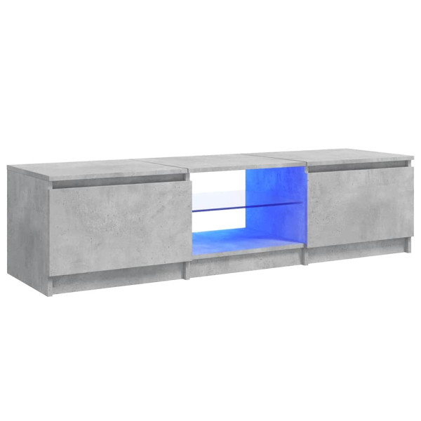 Szafka pod TV z LED szarość betonu 140x40x36 cm 866558