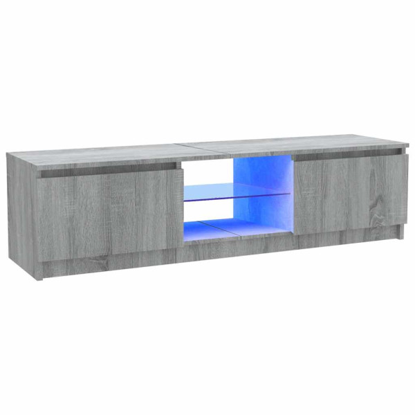 Szafka pod TV z LED szary dąb sonoma 120x30x36 cm 866586