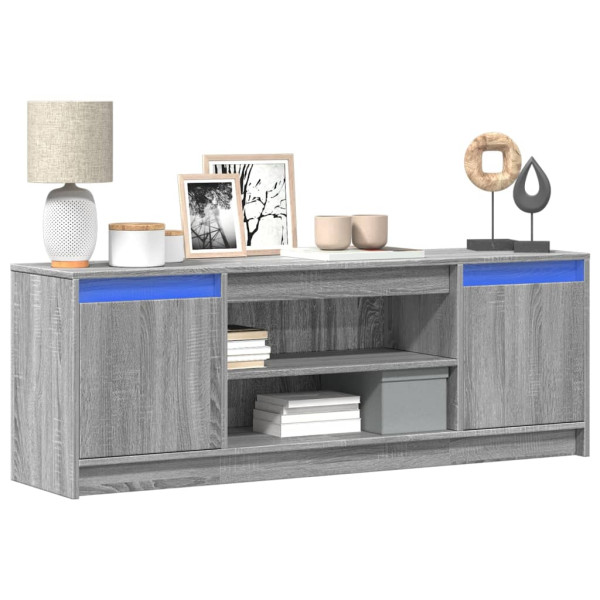 Szafka pod TV z LED szary dąb sonoma 139.5x34x50 cm 868048