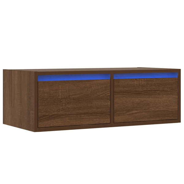 Szafka pod TV z oświetleniem LED brązowy dąb 75x35.5x25 cm 866610