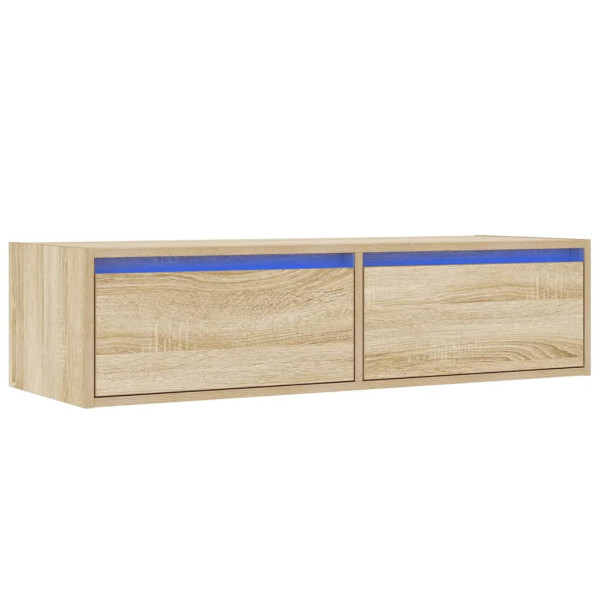 Szafka pod TV z oświetleniem LED dąb sonoma 100x35.5x25 cm 866532