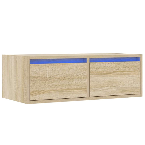 Szafka pod TV z oświetleniem LED dąb sonoma 75x35.5x25 cm 866553