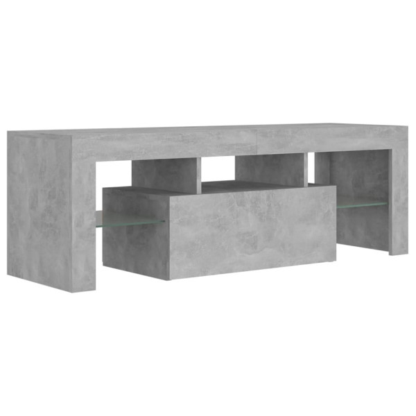 Szafka pod TV z oświetleniem LED szarość betonu 120x35x40 cm 765075