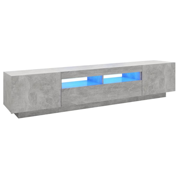 Szafka pod TV z oświetleniem LED szarość betonu 200x35x40 cm 868074