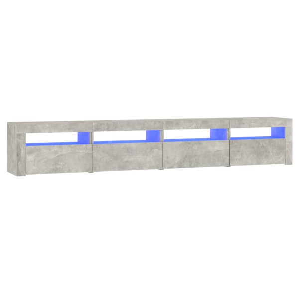 Szafka pod TV z oświetleniem LED szarość betonu 240x35x40 cm 867137