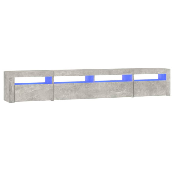 Szafka pod TV z oświetleniem LED szarość betonu 240x35x40 cm 766370