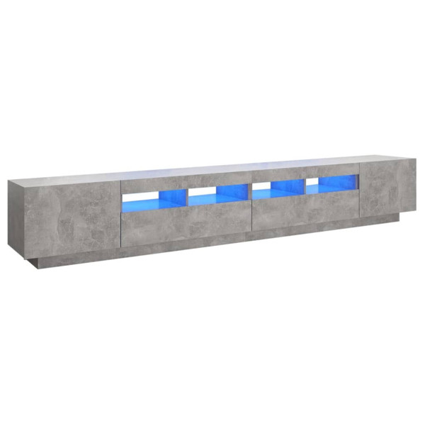 Szafka pod TV z oświetleniem LED szarość betonu 260x35x40 cm 770937
