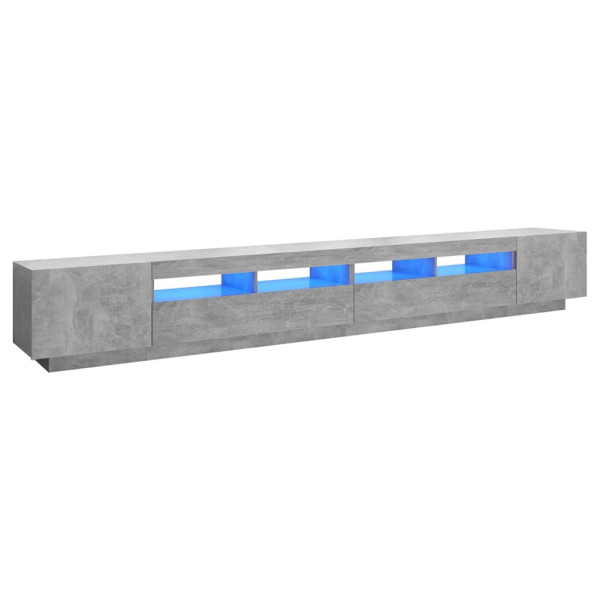 Szafka pod TV z oświetleniem LED szarość betonu 300x35x40 cm 867681