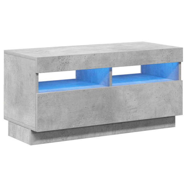 Szafka pod TV z oświetleniem LED szarość betonu 80x35x40 cm 867610