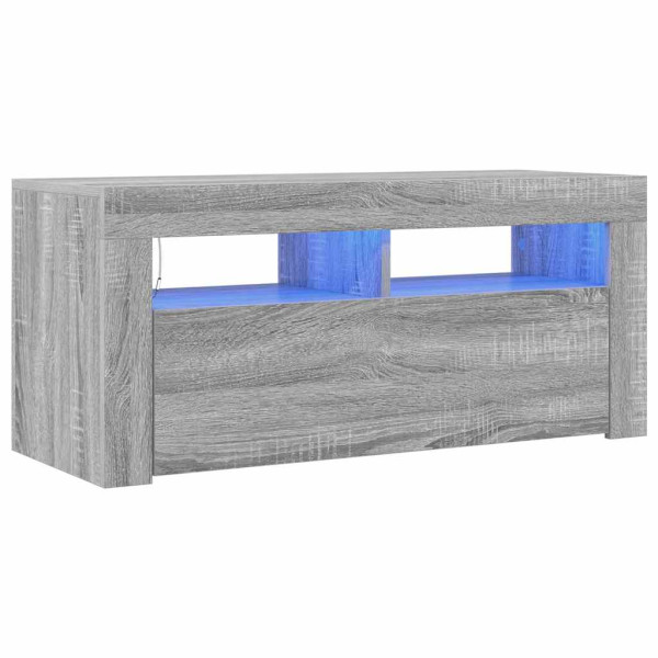 Szafka pod TV z oświetleniem LED szary dąb sonoma 90x35x40 cm 857727