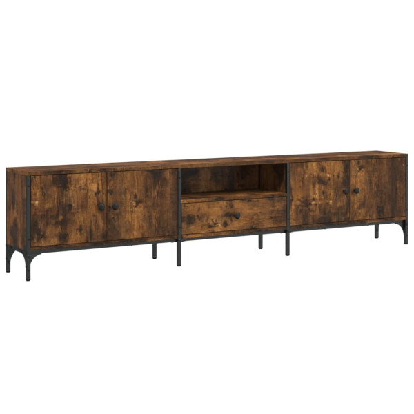 Szafka pod TV z szufladą przydymiony dąb 200x25x44 cm 857613
