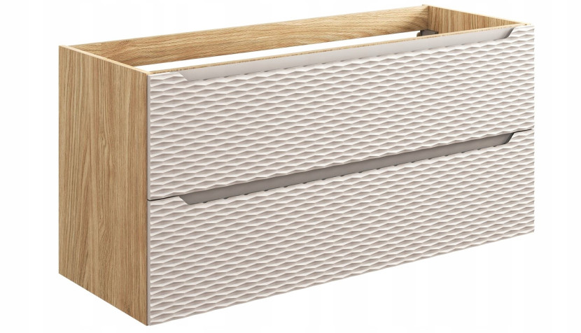Szafka pod Umywalkę 120 cm BEŻ Wisząca FRONTY 3D OCEAN BEIGE 299859