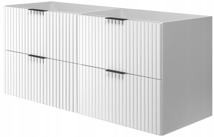 Szafka Pod Umywalkę 120 cm BIAŁA Wisząca RYFLE 4S MDF FLOW 328412