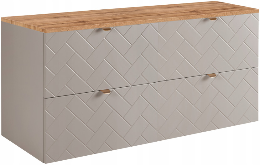 Szafka Pod Umywalkę 120 cm Blat WOTAN Wisząca MADIS KASZMIR 291125