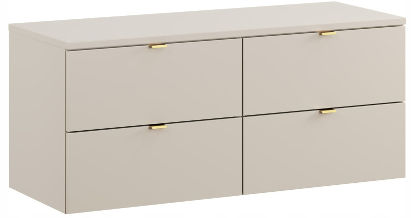 Szafka Pod Umywalkę 120 cm Kaszmir Blat Wisząca 4 Szuflady DALIA 550579