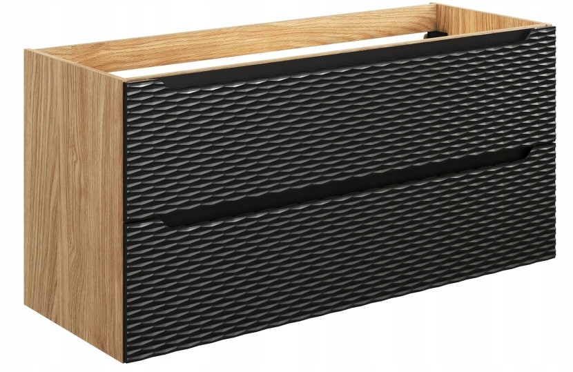 Szafka pod Umywalkę 120 cm Z Blatem FRONT 3D! OCEAN BLACK 299816