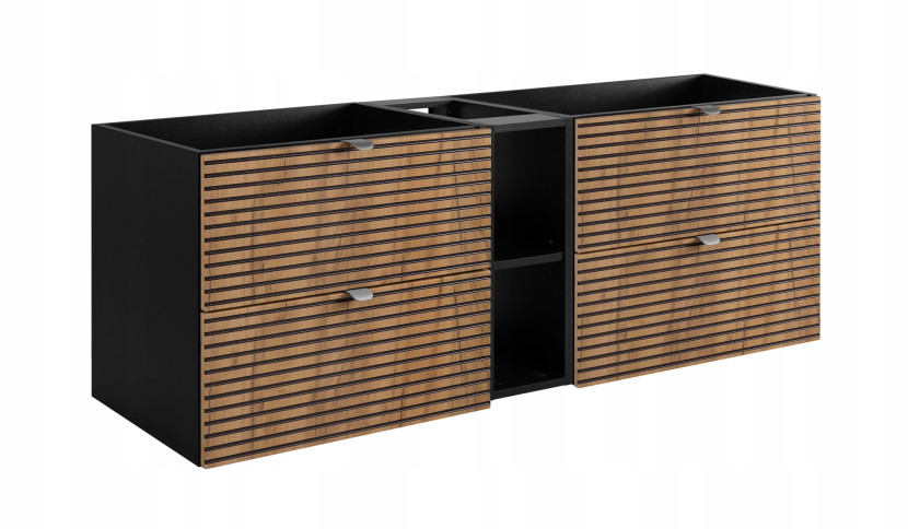 Szafka Pod UMYWALKĘ 140 cm Wisząca FREZOWANA 4S REGAŁ AURA 311316