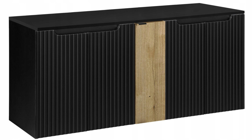 Szafka pod Umywalkę 140 cm z blatem Czarna RYFLE NOVA BLACK 221911
