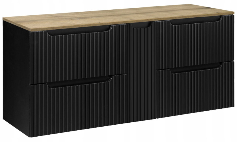 Szafka pod Umywalkę 140 cm z Blatem RYFLE NOVA BLACK 232707