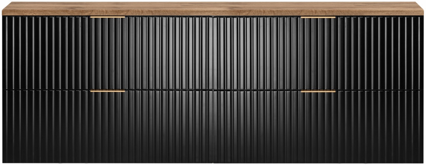 Szafka Pod Umywalkę 160 cm CZARNA Wotan BLAT RYFLE FLOW 349752