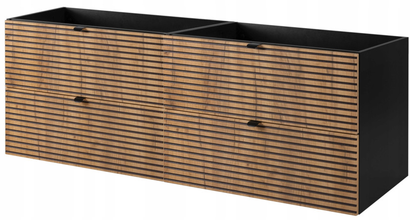 Szafka Pod UMYWALKĘ 160 cm Wisząca FREZOWANY FRONT 4S AURA 311318