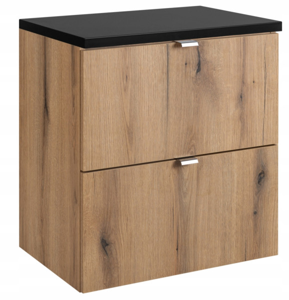 Szafka Pod Umywalkę 50 cm BLAT CZARNY Wisząca 2S NOVA OAK 247748