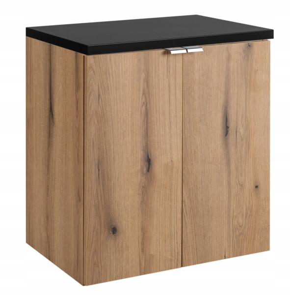 Szafka Pod Umywalkę 50 cm CZARNY BLAT WISZĄCA 2D NOVA OAK 245164