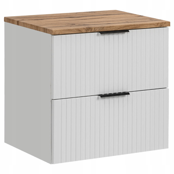 Szafka pod umywalkę 60 cm ADEL WHITE z blatem DĄB WOTAN 335720